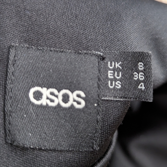 Asos Sexy Black Sleeveless Drapey Mesh Ruffle Elastic Waist Peplum Top Size 4 - Picture 6 of 6